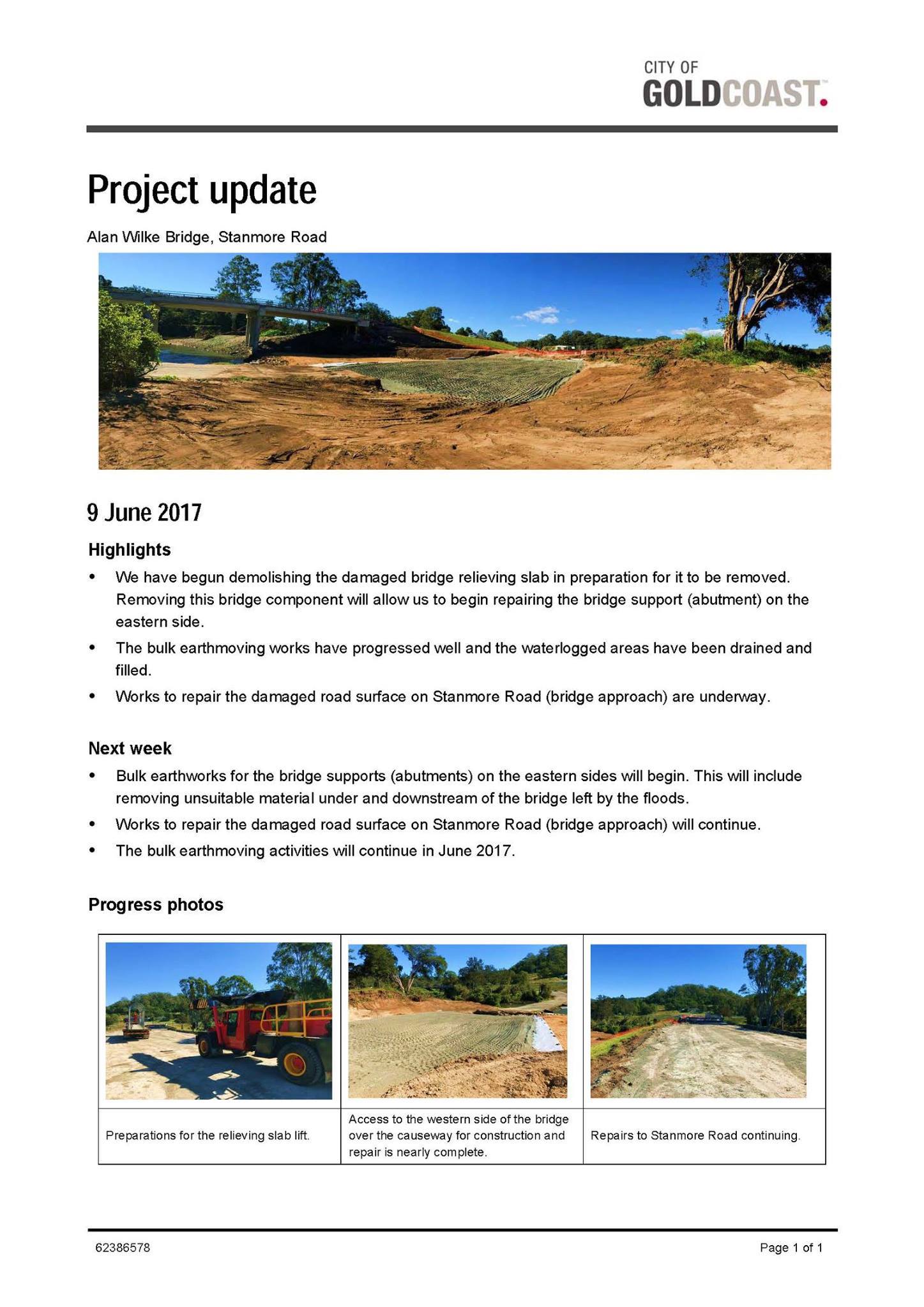Alan Wilke Bridge Update